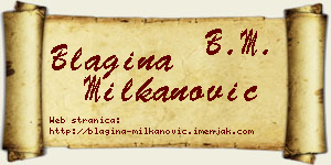 Blagina Milkanović vizit kartica